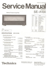 Technics SE-A100 Service Manual