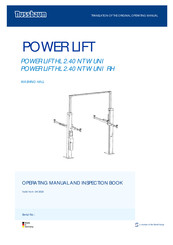 stertil POWER LIFT HL 2.40 NT W UNI Operating Manual And Inspection Book