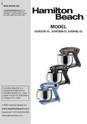 Hamilton Beach IS-BL63584 Manual