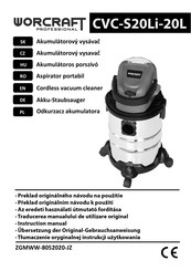 Worcraft CVC-S20Li-20L Instruction Manual