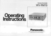 Panasonic WVRM70 - ACCESSORY Operation Instructions Manual