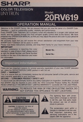 Sharp LINYTRON 20RV619 Operation Manual