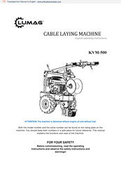 Lumag KVM-500 Original Operating Instructions