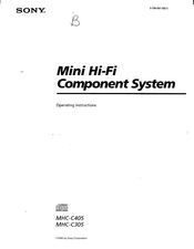 Sony MHC-C305 Operating Instructions Manual