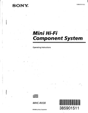 Sony MHC-RX30 Operating Instructions Manual