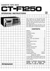 Pioneer CT-F1250 Operating Instructions Manual
