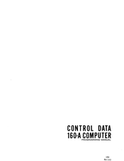 Control Data 160-A Programming Manual