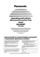 Panasonic NN-9509P Operating Instructions Manual