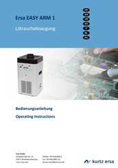 Kurtz Ersa EASY ARM 1 Operating Instructions Manual