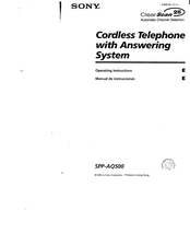 Sony SPP-AQ500 - Cordless Telephone Operating Instructions Manual