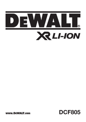 DeWalt DCF805 Original Instructions Manual