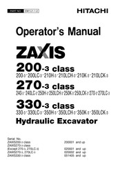 Hitachi ZAXIS 330LC-3 Operator's Manual