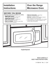 Cafe Profile PVM9225SRSS Installation Instructions Manual