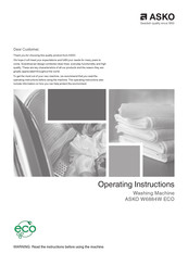 Asko w6884w eco Operating Instructions Manual