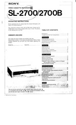 Sony SL-2700B Operating Instructions Manual