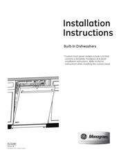 GE Monogram ZDT870SMF5GS Installation Instructions Manual