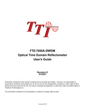 TTI FTE-7000A-DWDM User Manual