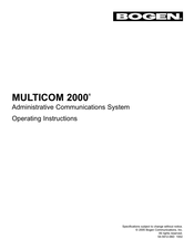 Bogen MULTICOM 2000 Operating Instructions Manual