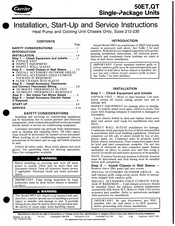 Carrier 99TZ900321 Installation, Start-Up And Service Instructions Manual