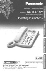 Panasonic KX-TSC14W - KX TSC14 Corded Phone Operating Instructions Manual