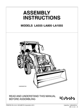 Kubota LA555 Assembly Instructions Manual