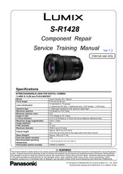 Panasonic Lumix S-R1428 Service Training Manual