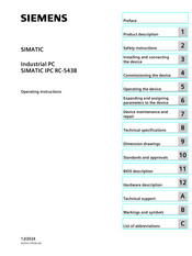 Siemens SIMATIC IPC RC-543B Operating Instructions Manual