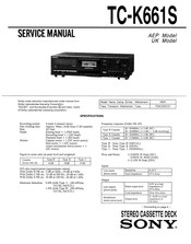 Sony TC-K661S Service Manual