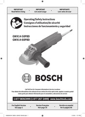 Bosch GWX14-50PBD Operating/Safety Instructions Manual