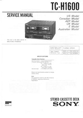 Sony TC-H1600 Service Manual