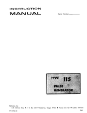 Tektronix 115 Instruction Manual