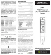 Milwaukee pH58 User Manual
