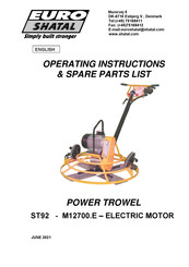 Euro Shatal ST92 Operating Instructions/Spare Parts List