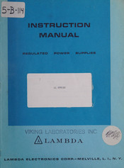 Lambda LL-902 Instruction Manual