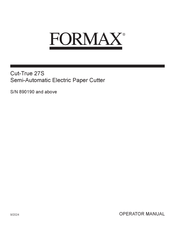 Formax Cut-True 27S Operator's Manual