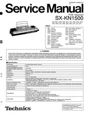 Technics SX-KN1500 Service Manual