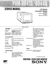 Sony Trinitron PVM-8041Q Service Manual