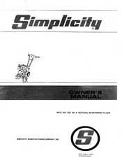 Simplicity 702 Owner's Manual