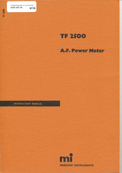 Marconi Instruments TF 2500 Instruction Manual