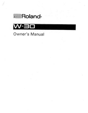 Roland W-30 Owner's Manual