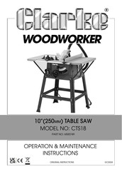 Clarke WOODWORKER CTS18 Operation & Maintenance Instructions Manual