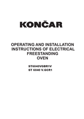 Koncar ST6040VGBR1V Operating And Installation Instructions
