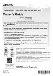 Noritz NCC1991-OD-NG Owner's Manual