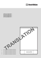 Demir Dokum DT4-D 80 INT I Installation And Maintenance Instructions Manual