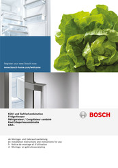 Bosch KAD92SB30 Installation Instructions And Instructions For Use