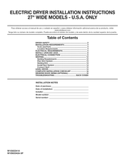 Whirlpool WED5500BW0 Installation Instructions Manual