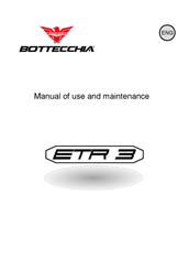 Bottecchia ETR 3 Manual Of Use And Maintenance