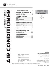 GE Zoneline AVES09 Owner's Manual And Installation Instructions