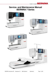 Bernina 700 Service And Maintenance Manual