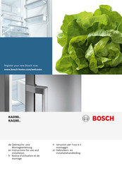 Bosch KAG90AI20G Instructions For Use And Installation